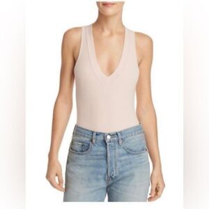 ATM Blush Nude Pink Super Soft Ribbed Sleeveless Bodysuit